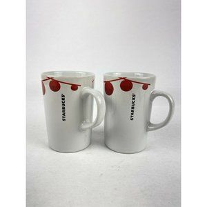 Starbucks 2012 Coffee Cup Mug Set Christmas Balls Set Of Two 10.8 OZ